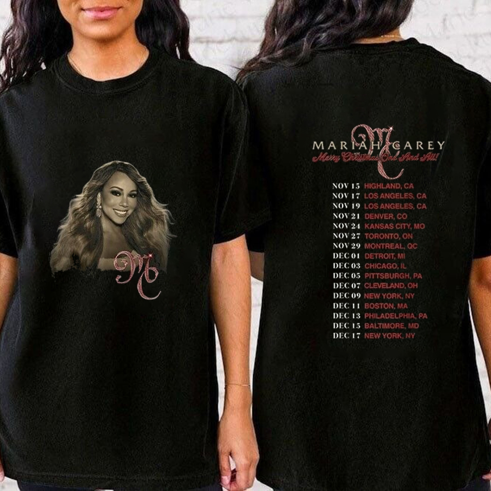 Mariah Carey Official Merry Christmas One _ All Tour Shirt Gift For Fan 2 Sided